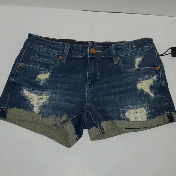 BLANK NYC Distressed Roll Up "The Fulton" Jean Shorts Size 25 NWT - Picture 1 of 8